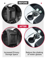 2021-2023 Tesla Model 3/Y Center Console Organizer - 5PCS Tray, Armrest Storage & Cup Holder | BASENOR, view 4