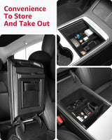 2021-2023 Tesla Model 3/Y Center Console Organizer - 5PCS Tray, Armrest Storage & Cup Holder | BASENOR, view 6