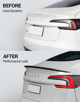 2024-2026 Tesla Model 3 Performance Spoiler - OEM ABS Rear Trunk Wing, Matte Carbon Fiber | BASENOR, view 3