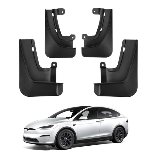 2022-2026 Tesla Model X Plaid Mud Flaps - No Drilling Splash Guards | BASENOR