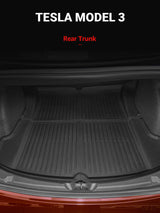 2021-2023 Tesla Model 3 Floor Mats - 3D All-Weather Anti-Slip Waterproof Trunk Liner, 4 PCS | BASENOR, view 4