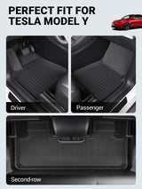 2020-2023 Tesla Model Y Floor Mats - 3D All-Weather Anti-Slip Waterproof, 5-Seat, 8 PCS | BASENOR, view 3