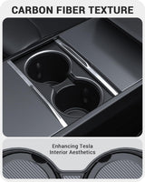 2024-2026 Tesla Model 3 Highland & 2026 Model Y Juniper Cup Holder Insert - Carbon, Fit Trenta | BASENOR, view 5