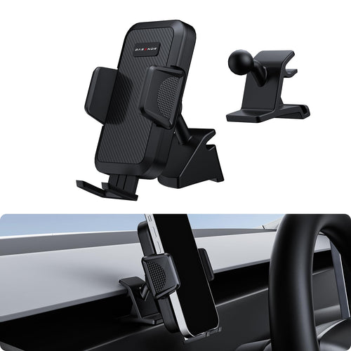 2025-2026 Tesla Model Y Juniper & Model 3 Highland Phone Mount - 360 Dual-Arm Dashboard Holder | BASENOR