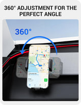 2025-2026 Tesla Model Y Juniper & Model 3 Highland Phone Mount - 360 Dual-Arm Dashboard Holder | BASENOR, view 4