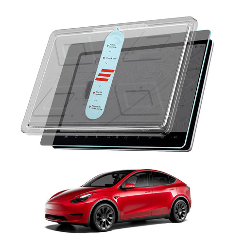 Tesla Model Y/3 Screen Protector - 9H Tempered Glass, Anti-Fingerprint & Anti-Glare 15 inch | BASENOR