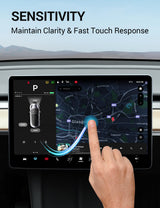 Tesla Model Y/3 Screen Protector - 9H Tempered Glass, Anti-Fingerprint & Anti-Glare 15 inch | BASENOR, view 5