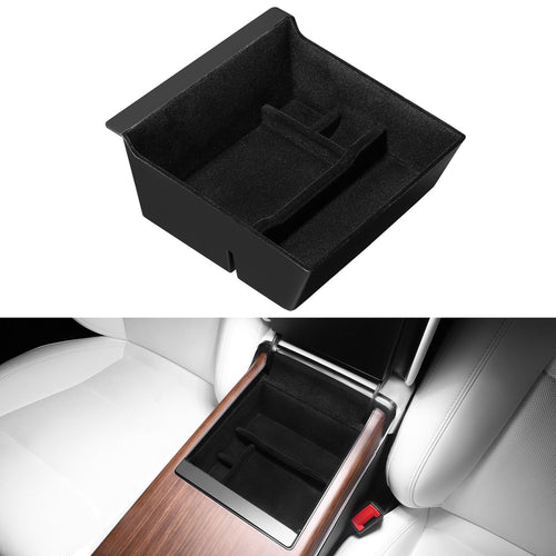 2017-2024 Tesla Model 3 & Model Y Armrest Hidden Storage - Carbon Magnetic | BASENOR