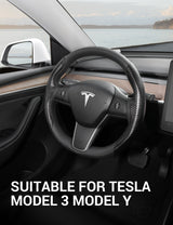 BASENOR Tesla Model 3 Model Y Steering Wheel Cover Steering Wheel Wrap Protector Anti-Slip Interior Accessories, view 2