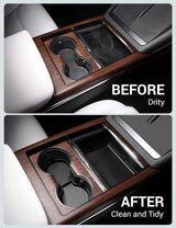 2022-2026 Tesla Model S & Model X Console Organizer Tray - TPE Cup Holder | BASENOR, view 3