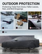 2015-2024 Tesla Model X Car Cover - All-Weather UV Protection, Charge Port & Mesh Vents, Plaid SUV | BASENOR, view 3