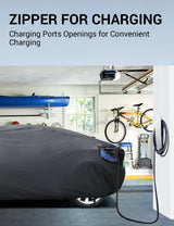 2015-2024 Tesla Model X Car Cover - All-Weather UV Protection, Charge Port & Mesh Vents, Plaid SUV | BASENOR, view 5