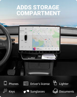 Basenor Tesla Model Y Model 3 Center Console Organizer Tray Under Screen Organizer Box Non-Slip No Adhesive Interior Accessories for Model Y/3, view 4