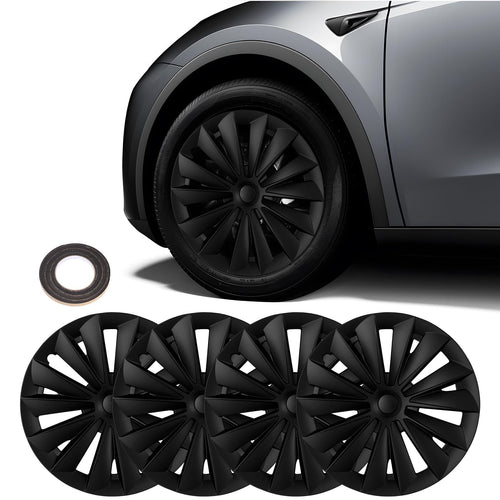 2020-2025 Tesla Model Y 19" Wheel Covers - OEM Hubcaps Black 4PCS | BASENOR