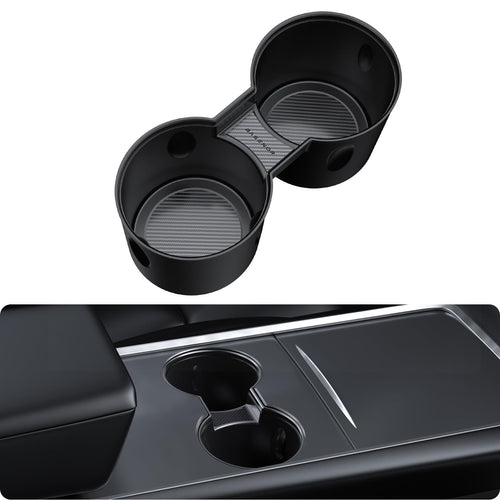 2021-2024 Tesla Model Y/3 Cup Holder Insert - Carbon Edition, Fit Trenta (Not for 2024-2026 M3) | BASENOR