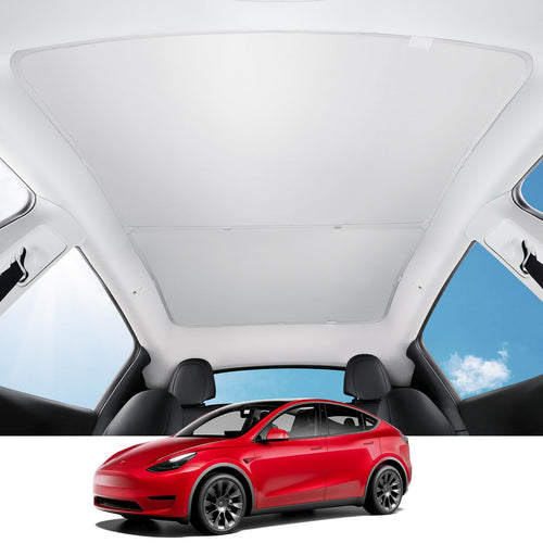 2020-2024 Tesla Model Y Glass Roof Sunshade - Nano Ice-Crystal Heat Insulation, Retractable Gray | BASENOR