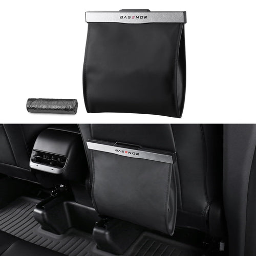 Tesla Model 3/Y/S/X & Cybertruck Trash Can (2017-2026) - Magnetic LED Waterproof | BASENOR