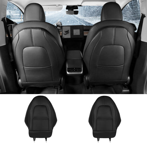 2026 Tesla Model 3/Y/S/X Leather Seat Back Kick Protector - Waterproof Scratchproof 2PCS | BASENOR