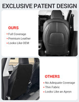 2026 Tesla Model 3/Y/S/X Leather Seat Back Kick Protector - Waterproof Scratchproof 2PCS | BASENOR, view 3