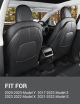 2026 Tesla Model 3/Y/S/X Leather Seat Back Kick Protector - Waterproof Scratchproof 2PCS | BASENOR, view 5