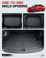 BASENOR Floor Mats Full Set (for 5 seat) for Tesla Model Y, view 4