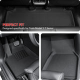 BASENOR Floor Mats 3D Full Set (for 7 Seater) for Tesla Model Y, view 3