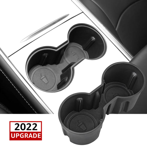 BASENOR Cup Holder Insert-Upgrade for 2021 2022 2023 Tesla Model Y Model 3