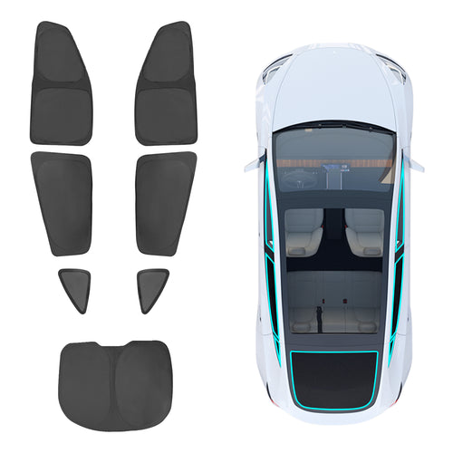 BASENOR Side Windows Rear Windshield Sunshades（Set of 7）for  Tesla Model Y