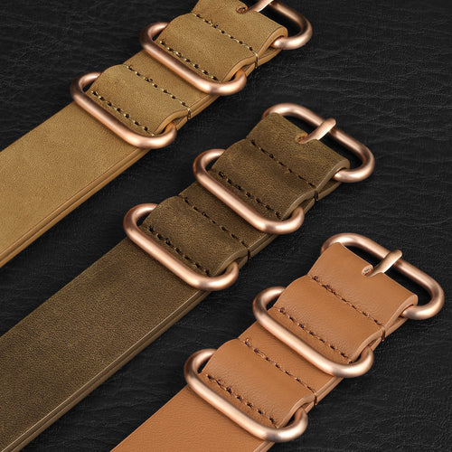 Boderry Watch Co. 22mm Wide Cowhide Strap(Gold Buckle)| Suitable for all watches with 22mm lug width