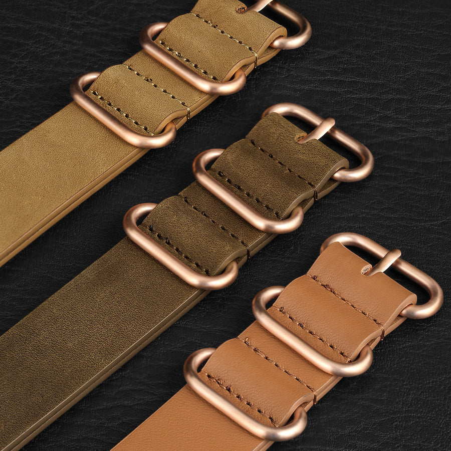 Boderry Watch Co. 22mm Wide Cowhide Strap(Gold Buckle)| Suitable for all watches with 22mm lug width