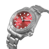 Boderry Watch Co. ADMIRAL 3-Hand No-Date - 200M Waterproof Titanium Automatic Diver Watch | Coral Red, view 6