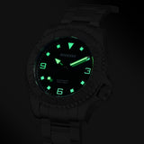 Boderry Watch Co. ADMIRAL 3-Hand No-Date - 200M Waterproof Titanium Automatic Diver Watch | Jet Black, view 3