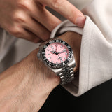 Boderry Watch Co. ADMIRAL GMT - 200M Waterproof Titanium Automatic Diver Watch | Pink-(Ceramic Bezel), view 2