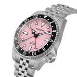Boderry Watch Co. ADMIRAL GMT - 200M Waterproof Titanium Automatic Diver Watch | Pink-(Ceramic Bezel), view 4