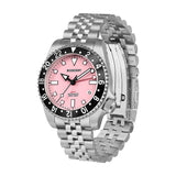 Boderry Watch Co. ADMIRAL GMT - 200M Waterproof Titanium Automatic Diver Watch | Pink-(Ceramic Bezel), view 5