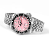 Boderry Watch Co. ADMIRAL GMT - 200M Waterproof Titanium Automatic Diver Watch | Pink-(Ceramic Bezel), view 6