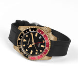 Boderry Watch Co. ADMIRAL GMT - 200M Waterproof Bronze Automatic Diver Watch | Black, view 3