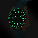 Boderry Watch Co. ADMIRAL GMT - 200M Waterproof Bronze Automatic Diver Watch | Blue, view 2