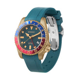 Boderry Watch Co. ADMIRAL GMT - 200M Waterproof Bronze Automatic Diver Watch | Blue, view 5