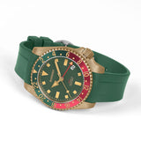 Boderry Watch Co. ADMIRAL GMT - 200M Waterproof Bronze Automatic Diver Watch | Green, view 3