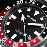 Boderry Watch Co. ADMIRAL GMT - 200M Waterproof Titanium Automatic Diver Watch | Black, view 3
