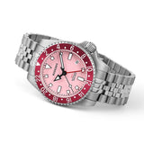 Boderry Watch Co. ADMIRAL GMT - 200M Waterproof Titanium Automatic Diver Watch | Pink, view 4