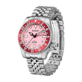 Boderry Watch Co. ADMIRAL GMT - 200M Waterproof Titanium Automatic Diver Watch | Pink, view 5