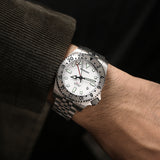 Boderry Watch Co. ADMIRAL GMT - 200M Waterproof Titanium Automatic Diver Watch | White-Ti, view 2