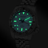 Boderry Watch Co. ADMIRAL GMT - 200M Waterproof Titanium Automatic Diver Watch | White-Ti, view 3