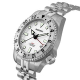 Boderry Watch Co. ADMIRAL GMT - 200M Waterproof Titanium Automatic Diver Watch | White-Ti, view 4