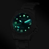 Boderry Watch Co. ADMIRAL 3-Hand No-Date - 200M Waterproof Titanium Automatic Diver Watch | Aurora Green, view 5