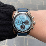 Boderry Watch Co. ASYMMETRY - Mechanical Chronograph with Domed Sapphire Crystal | Ice Blue, view 3