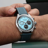 Boderry Watch Co. ASYMMETRY - Mechanical Chronograph with Domed Sapphire Crystal | Ice Blue, view 4
