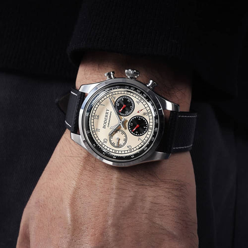Boderry Watch Co. ASYMMETRY - Mechanical Chronograph with Domed Sapphire Crystal | Khaki